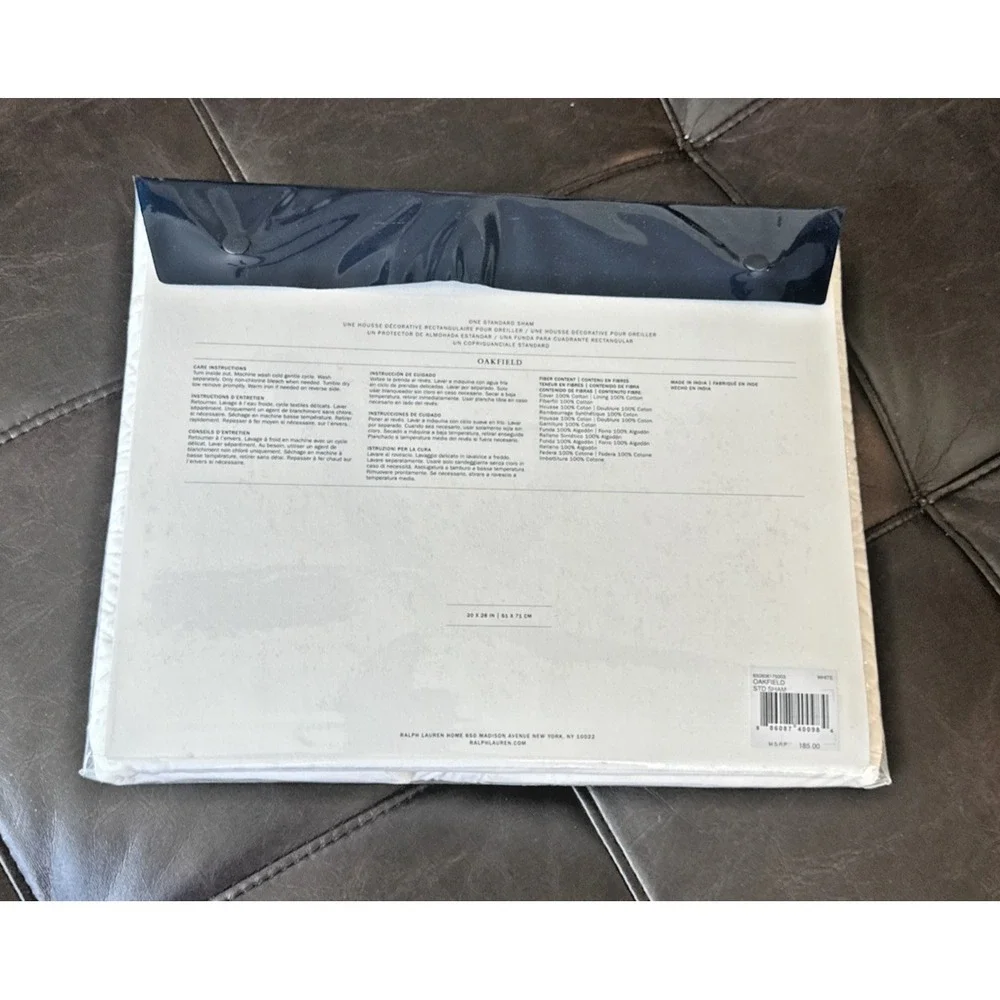 Ralph Lauren Home Oakfield Quilted‎ Standard Sham White 20X28